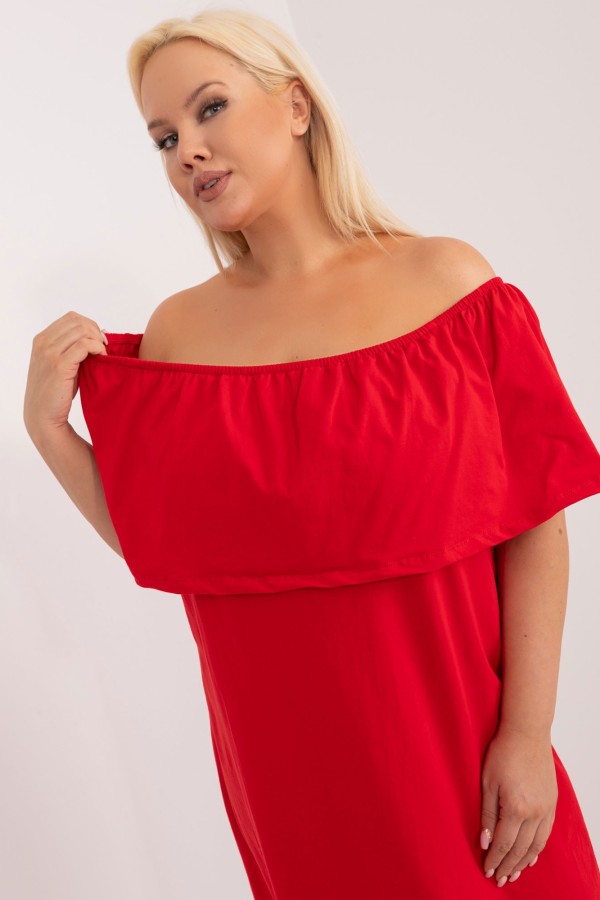 Sukienka hiszpanka plus size w kolorze czerwonym falbana Tamara 4