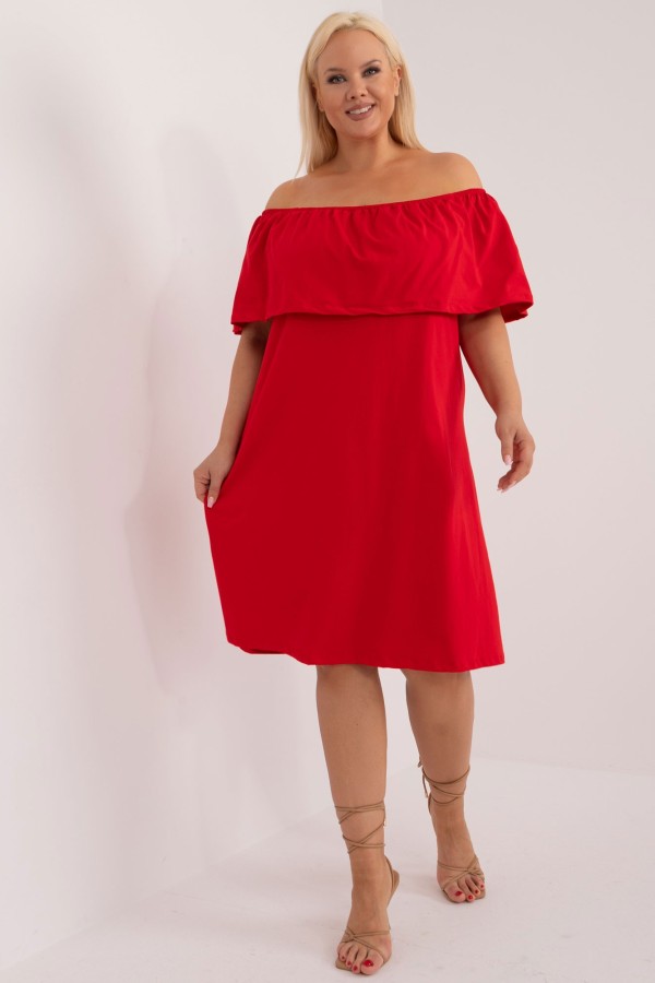 Sukienka hiszpanka plus size w kolorze czerwonym falbana Tamara 1