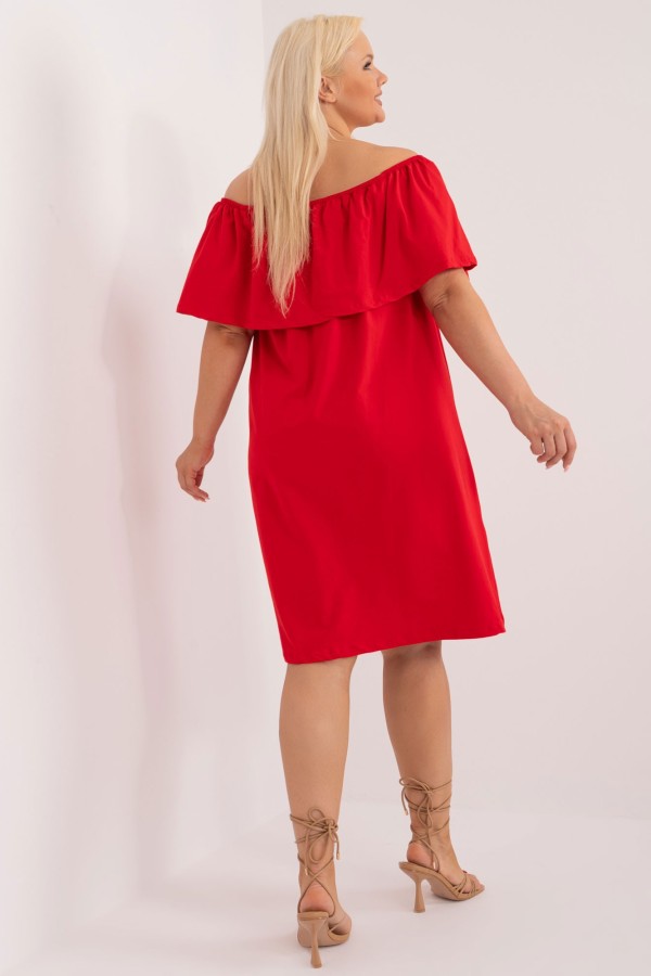 Sukienka hiszpanka plus size w kolorze czerwonym falbana Tamara 3
