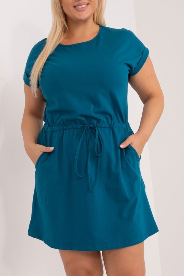 Sukienka plus size w kolorze morskim z kieszeniami Madera 6