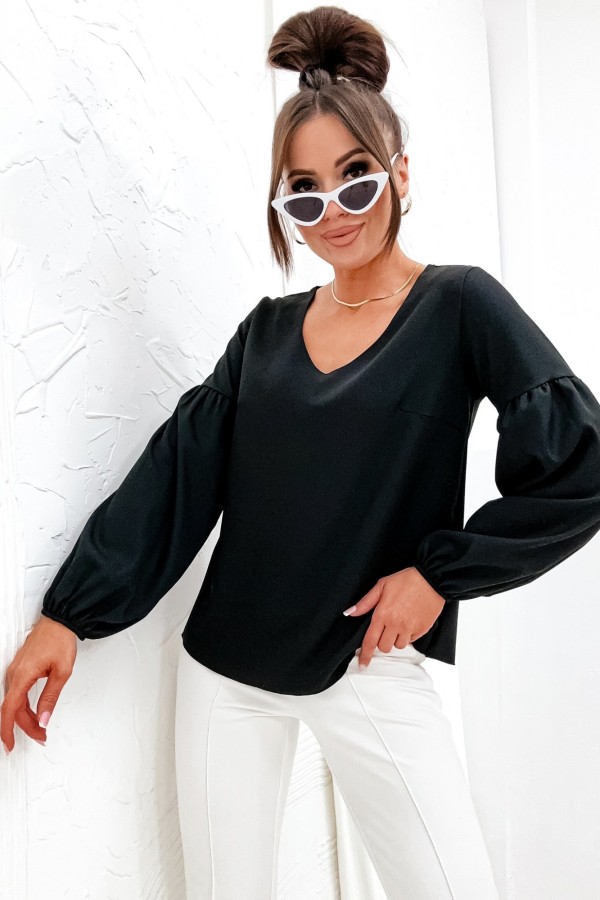 Elegancka bluzka koszulowa w kolorze czarnym Tarina 3