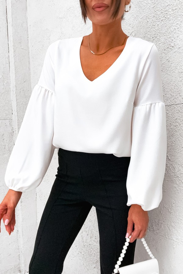 Elegancka bluzka koszulowa w kolorze białym Tarina 2