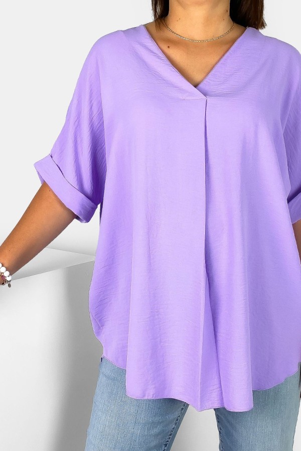 Elegancka bluzka oversize koszula w kolorze lila fiolet Asha 2