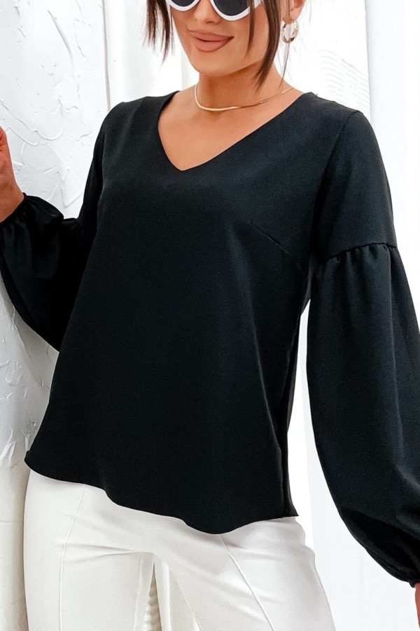 Elegancka bluzka koszulowa w kolorze czarnym Tarina