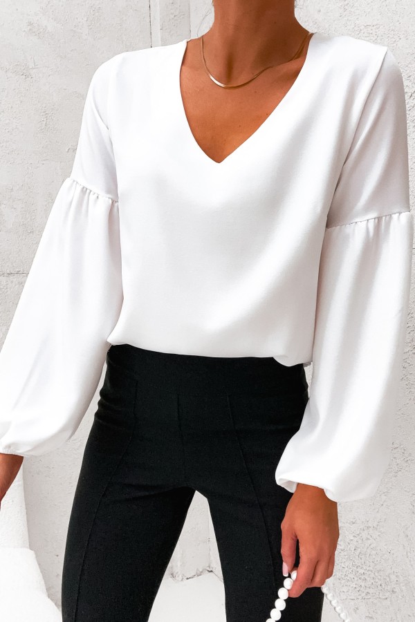 Elegancka bluzka koszulowa w kolorze białym Tarina
