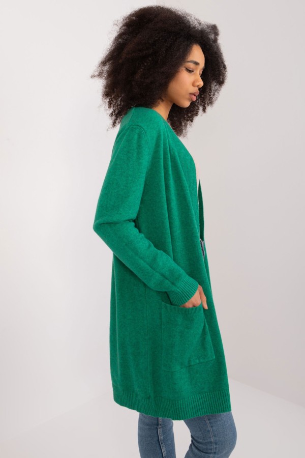 Sweter damski oversize w kolorze zielonym narzutka milutki kardigan Adelina 2