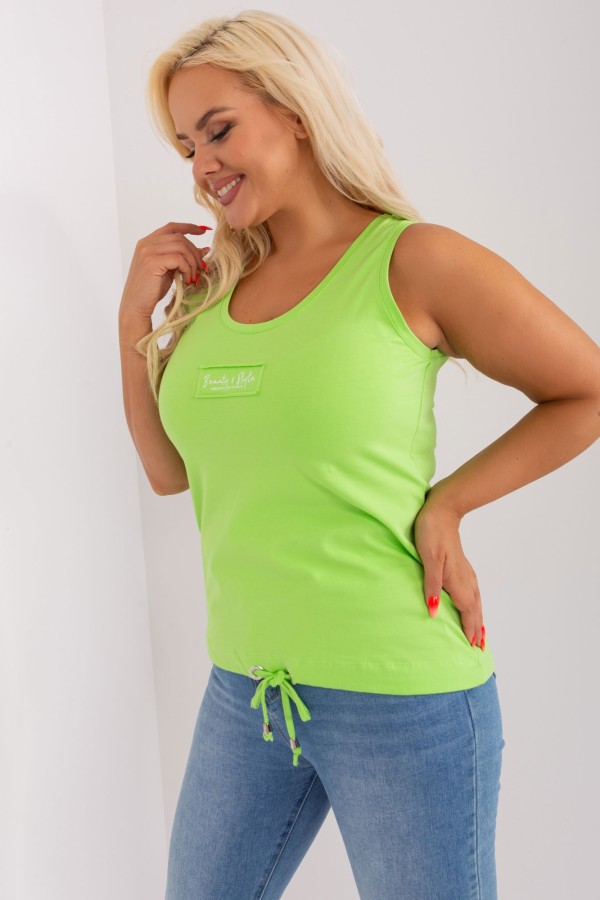 Top bluzka damska t-shirt w kolorze limonkowym basic casual Terisa 2