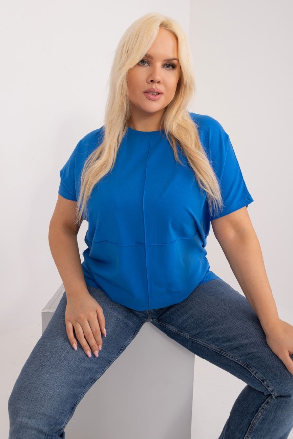 Sportowa bluzka damska plus size w kolorze niebieskim Astoria 3