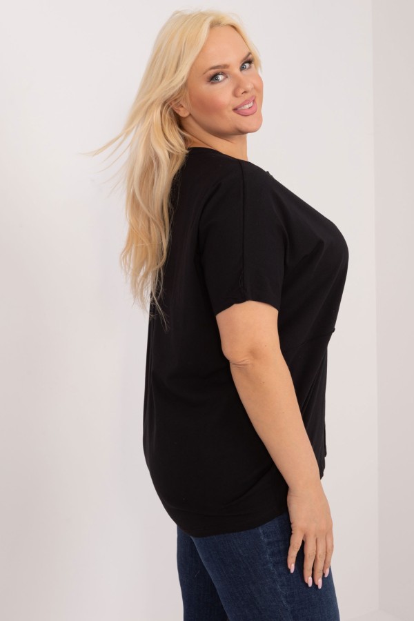 Sportowa bluzka damska plus size w kolorze czarnym Astoria 2