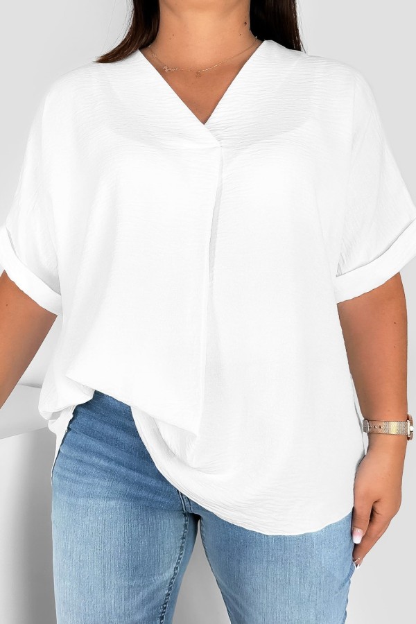 Elegancka bluzka oversize koszula w kolorze białym Asha