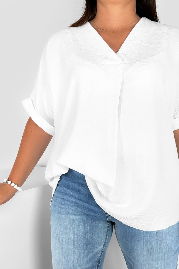 Elegancka bluzka oversize koszula w kolorze białym Asha 1