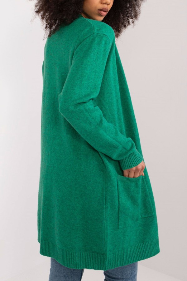 Sweter damski oversize w kolorze zielonym narzutka milutki kardigan Adelina