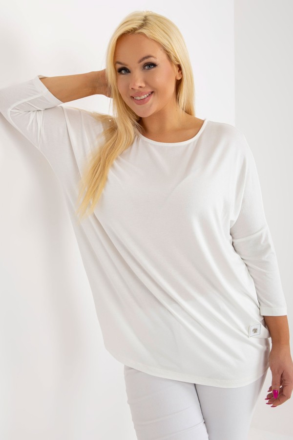 Bluzka damska plus size w kolorze ecru luźna oversize Charo