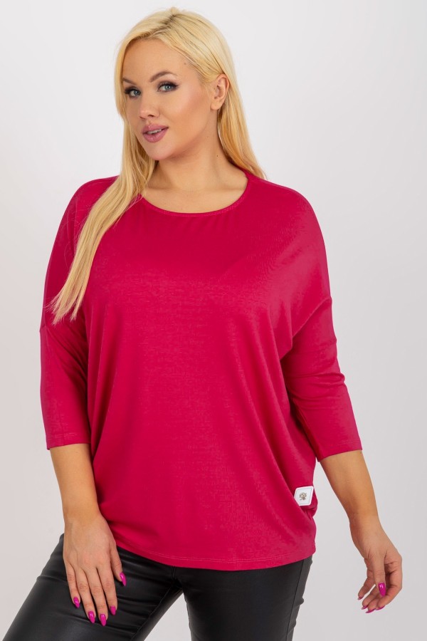 Bluzka damska plus size w kolorze malinowym luźna oversize Charo