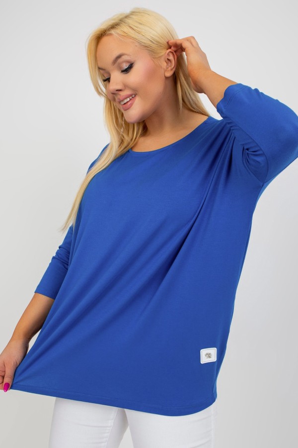 Bluzka damska plus size w kolorze chabrowym luźna oversize Charo