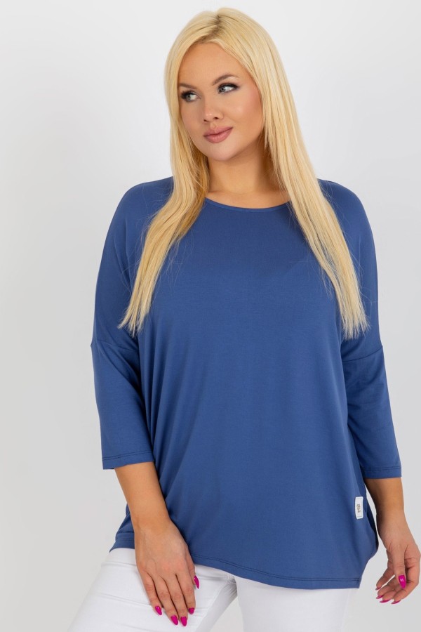 Bluzka damska plus size w kolorze niebieskim luźna oversize Charo