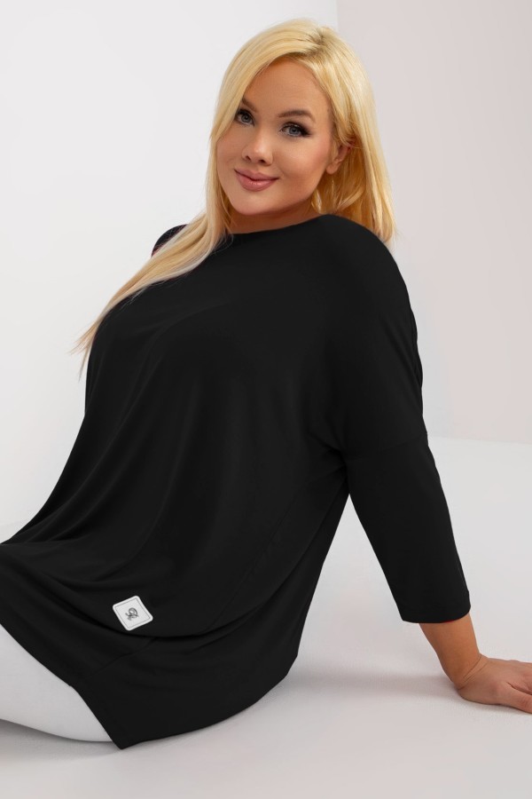 Bluzka damska plus size w kolorze czarnym luźna oversize Charo