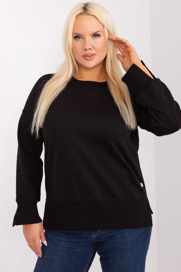 Bluza damska plus size w kolorze czarnym rozcięcia Mirez