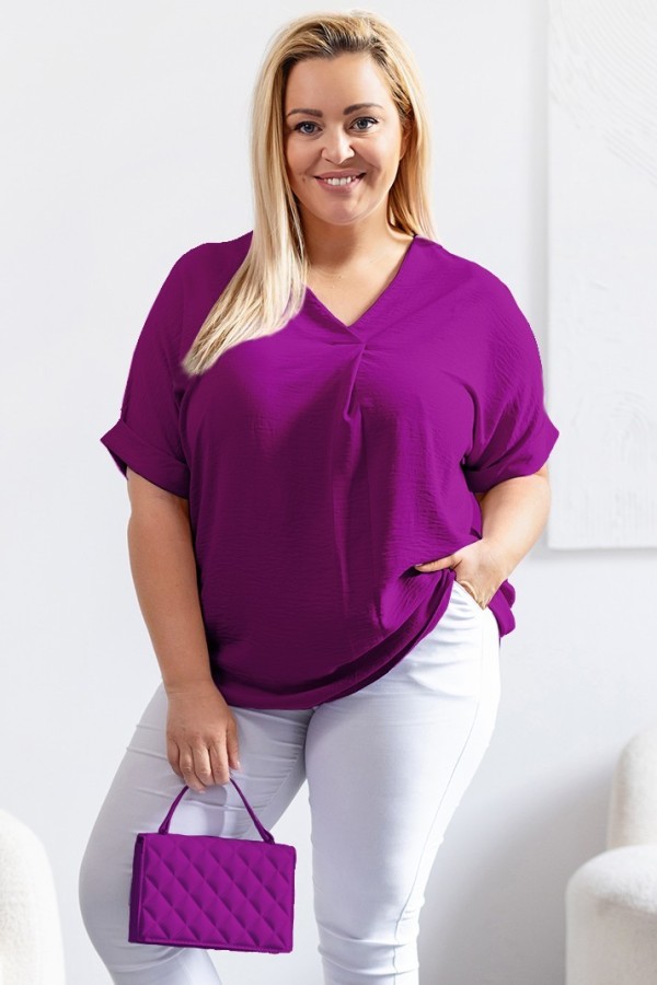 Elegancka bluzka oversize koszula w kolorze amarantowym Asha 2