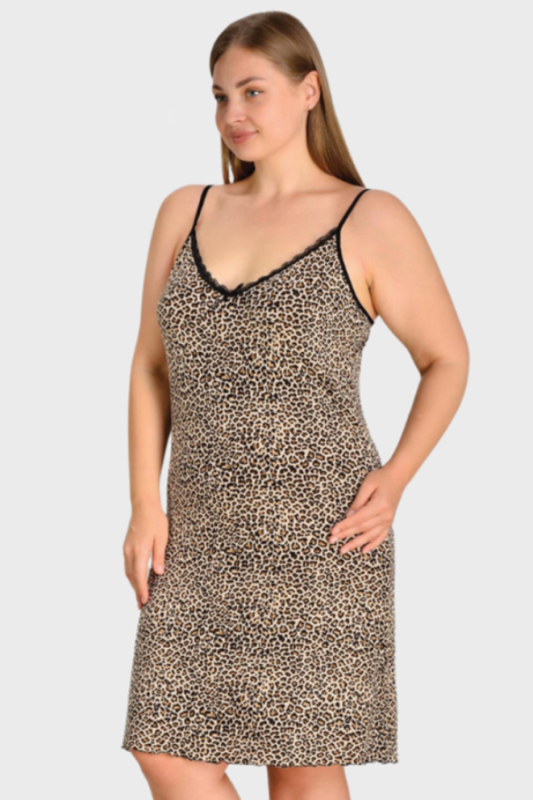 Lekka koszula nocna plus size wzór drobna panterka ONAI 2